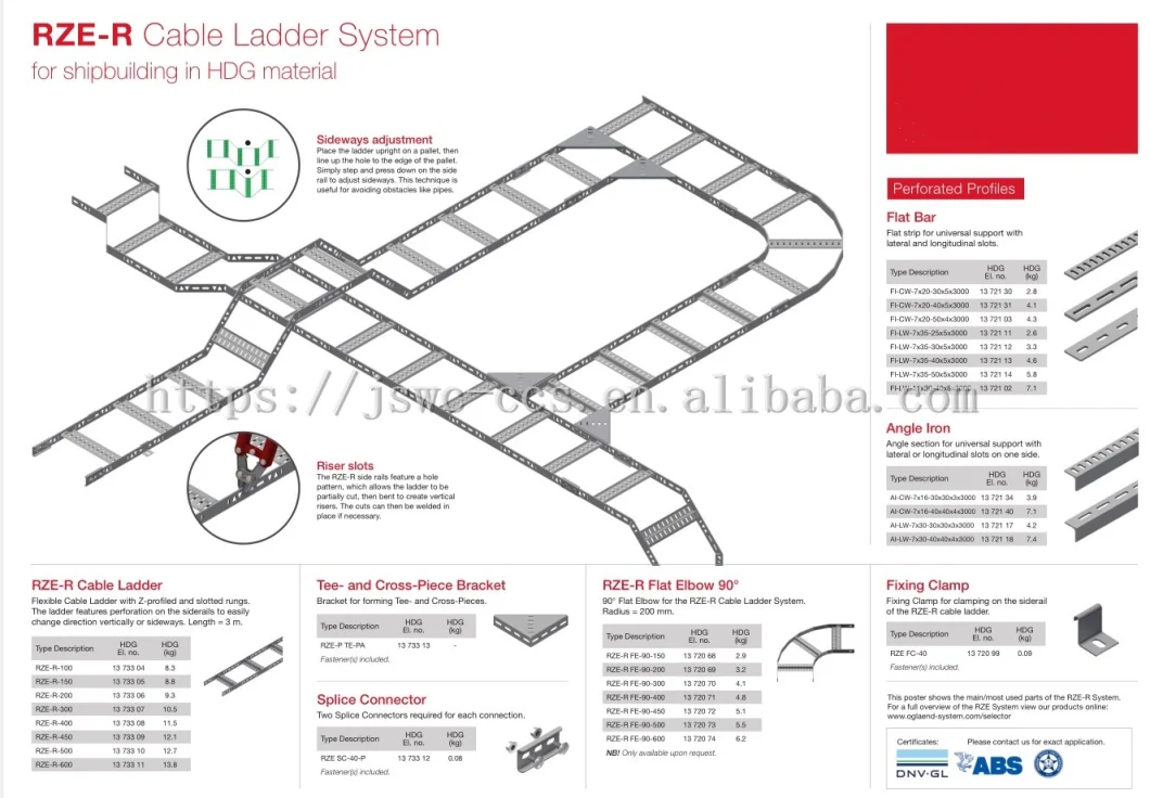 Aluminum Steel Ladder Cable Tray